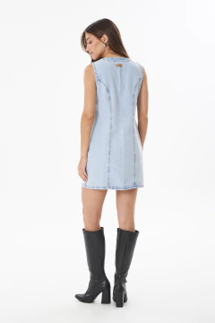 VESTIDO AZUL NEVADO RIGIDOCON BOTONES - AMAZONAS en internet
