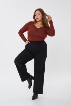 WIDE LEG CURVY COMFORT NEGRO - CONEY - STRIVEN JEANS