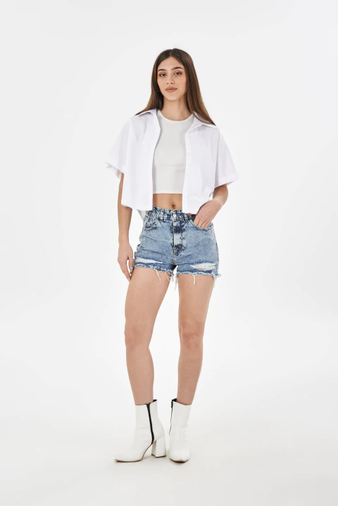 SHORT RIGIDO CON ROTURAS - XOA