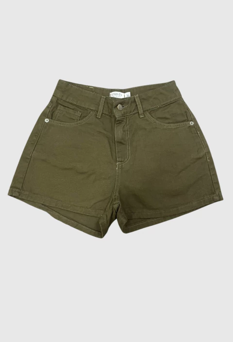 SHORT RIGIDO TIRO ALTO - OLIVA