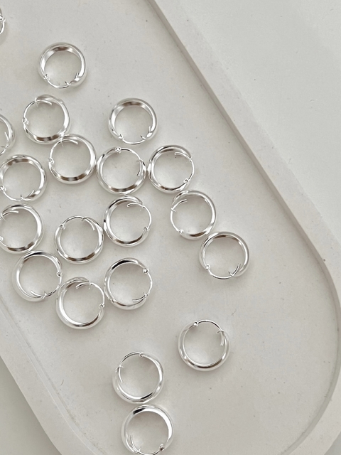ARGOLLAS CUBANAS (par) 14MM - PLATA 925 - comprar online