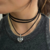 CHOCKER GAMUZADO CORAZON TORNASOL GRIS - PLATA 925 Y CRISTAL en internet