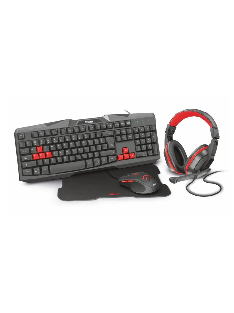 KIT 4 EN 1 CON LUZ GAMING x TRUST ZIVA - GXT