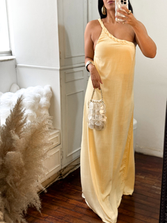 Vestido longo decote trançado - comprar online