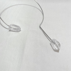 gargantilha assimétrica cristal - Amoa Acessórios 