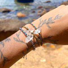 Pulseira cristal-hematita - Amoa Acessórios 