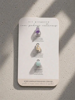 Kit pingente | ametista, citrino e água marinha
