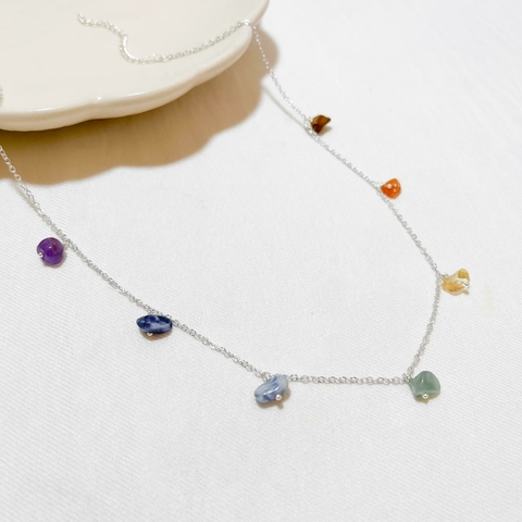 Choker pedra dos Chakras penduricalho