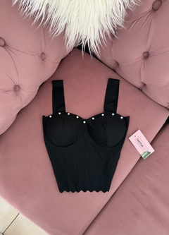 Top Perlas Push-up Negro