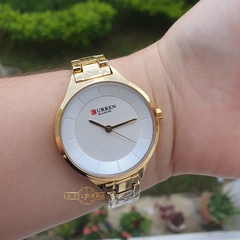 RELOJ CURREN MUJER ORIGINAL C9015L DORADO-FONDO BLANCO
