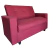 Sillón Fenix de 2 cuerpos tapizado en tela roja con patas cortas negras