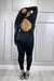 Macacão Feminino Olivia Longo Com Detalhes Nas Costas Preto