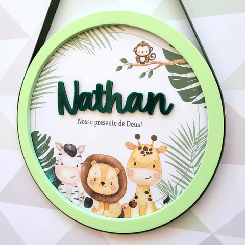 Porta Maternidade Safari menino | PA446