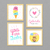 Quadros decorativos para meninas | K88 - Loja Florar - Porta Maternidade - Decoração Personalizada