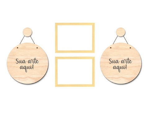 Kit de 2 quadros + 2 plaquinhas + 2 penduradores - comprar online