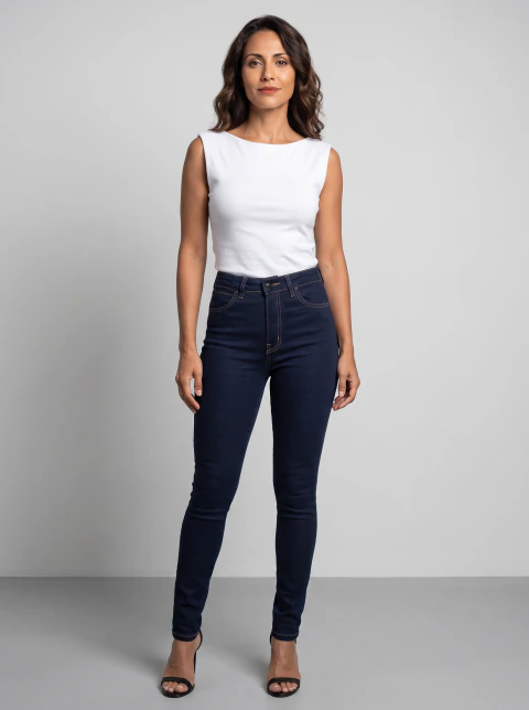 CALÇA JEANS LYCRA F SKINNY C/ALTA 36/46 - VFCJ0124