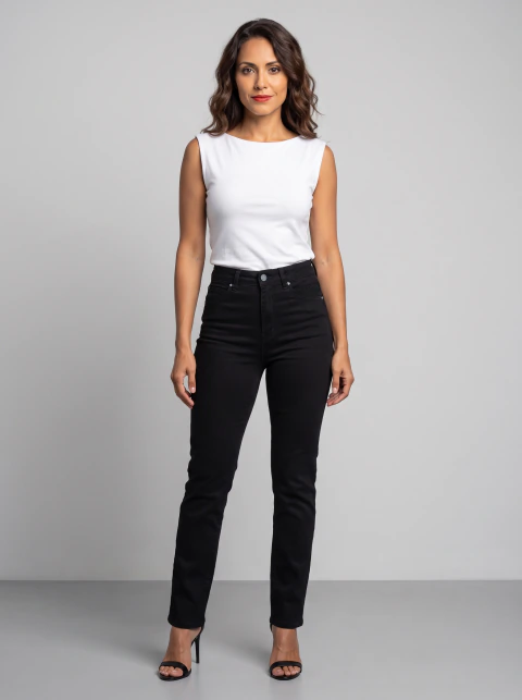 CALÇA JEANS LYCRA FEM RETA C/ALTA 36/48 - VFCJ3042