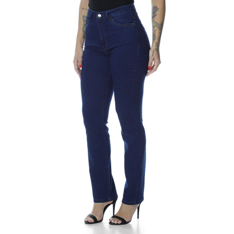 CALÇA JEANS LYCRA FEM RETA C/ALTA 36/46 - VFCJ3053