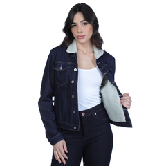 JAQUETA JEANS LYCRA C/COLETE PELO P/GG - VFJF0028 - comprar online
