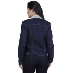 JAQUETA JEANS LYCRA C/COLETE PELO P/GG - VFJF0028 na internet