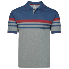 CAMISA POLO MALHA LISTRADA C/B IMP P/GG - VMGP0321 - comprar online