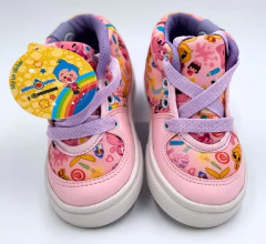 Zapatilla Plim Plim Rosa con cordones. Talle 18 (13 cm.)