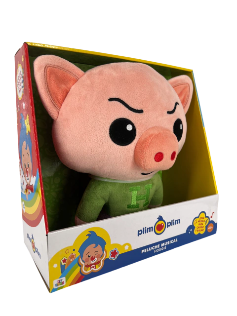 Peluche musical grande Hoggie Oficial en caja. 30 cm.