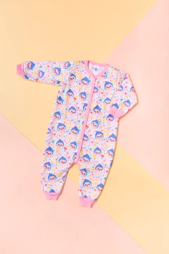 Enterito manga larga rosa - T.12 meses