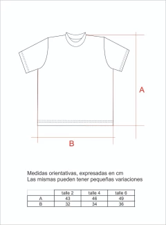 Remera Plim Plim con capa corazón T.6 - Plim Plim Shop