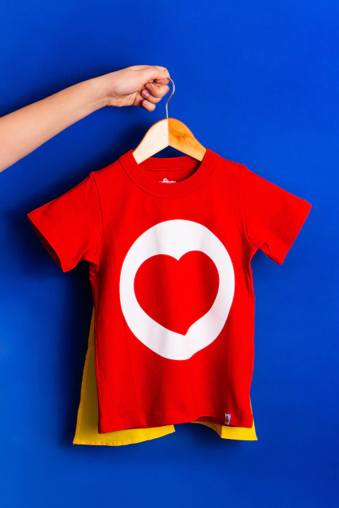 Remera Plim Plim con capa corazón T.4