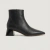 Bota Preta Cano Curto Couro Salto Baixo Valentine - comprar online