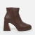 Bota Marrom Cano Curto Meia Pata Couro Charlotte