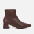 Bota Marrom Cano Curto Couro Salto Baixo Valentine