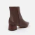 Bota Marrom Cano Curto Couro Salto Baixo Valentine - loja online