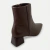Bota Marrom Cano Curto Couro Salto Baixo Valentine - loja online