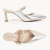 Mule Prata Off White Couro Bico Fino Jules - LOULLE