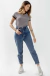 Camiseta Feminina Ringer Listrada Preto