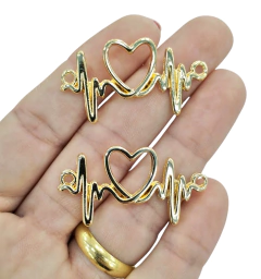 Entremeio para Pulseira Coração dourado (2unds) - comprar online