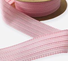 FITA TRABALHADA ENTRANÇADA ROSA BEBÊ 40MM (2metros)