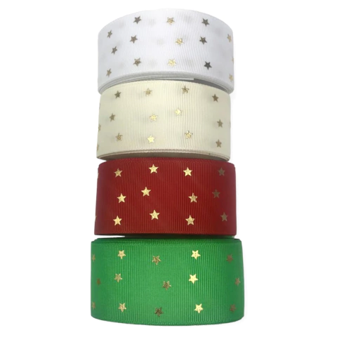 Kit Fitas Natal Gorgurao com Estrela dourada 38mm (8 metros)