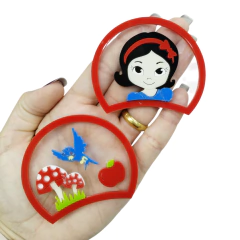 Aplique Orelha de Acrilico da Branca de Neve (2 pcs) - comprar online