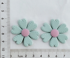 Aplique Flor Turquesa emborrachado (2 unds) - comprar online