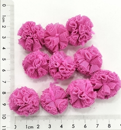 Pompom de malha tule pink neon 25 mm (10 unds) na internet
