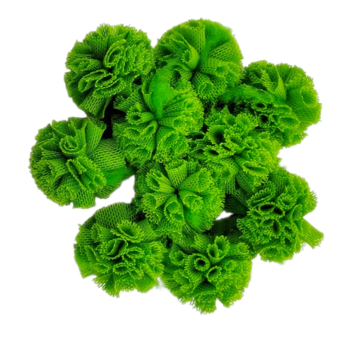 Pompom de malha verde vibrante com 25 mm