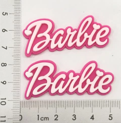 Aplique emborrachado Escrita Barbie Fundo pink com escrita branco(2unds) - comprar online