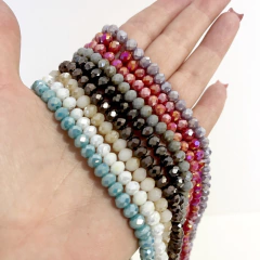 Fio de cristal vidro 6mm coral leitoso ab - comprar online