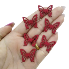 Aplique Borboleta Lonita Vermelho 2,5 cm (6 unds) - comprar online