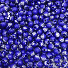 Contas Para Terço Com Nossa Senhora Aparecida Azul com Prata 8mm (20 gramas) - comprar online