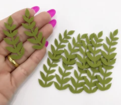 Aplique Ramo de Feltro Verde Oliva 5cm (12unds) - comprar online