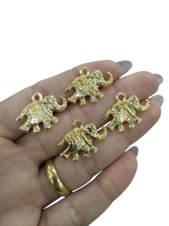 Pingente de Elefante Dourado Pequeno (4 unds) - comprar online
